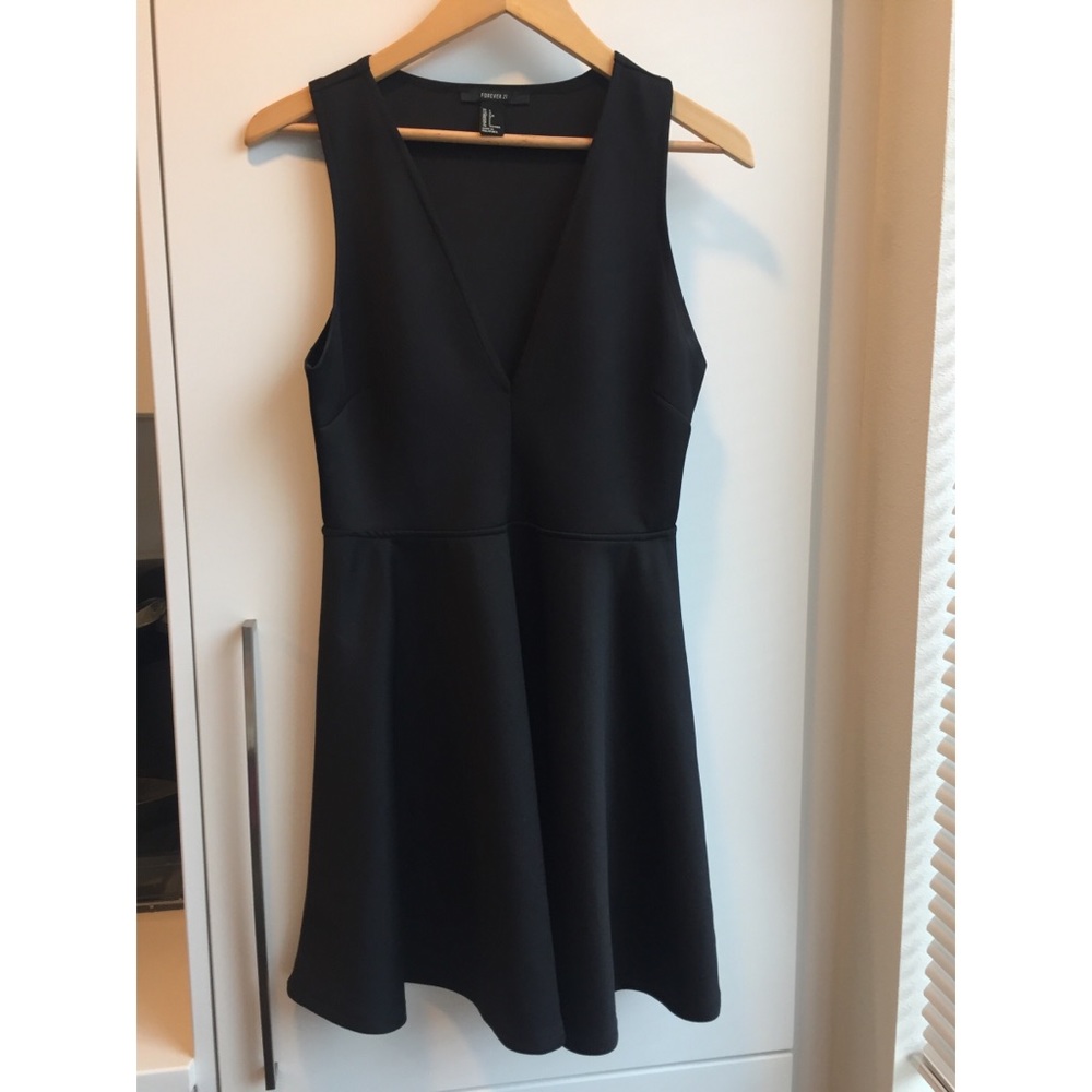 Black Plunging V-Neck Dress